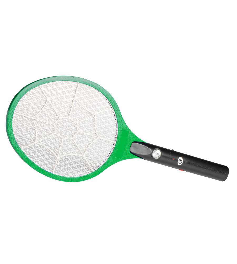 Poly Pool Racchetta Elettrica XXL Antizanzare Verde/Nero - Tripla Rete