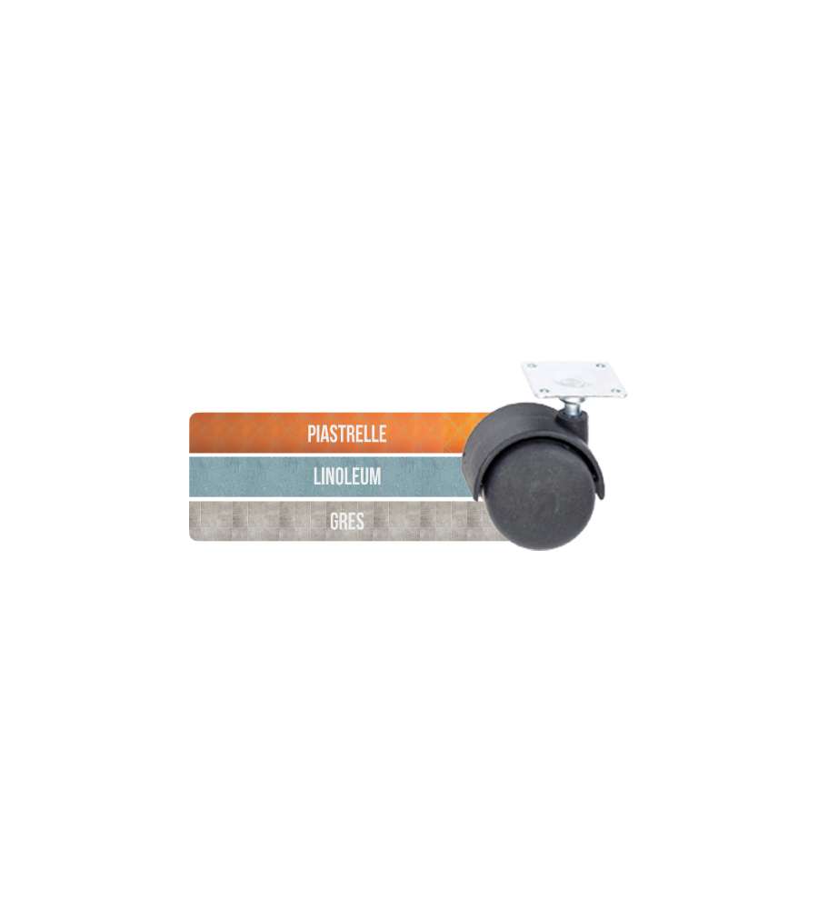 Ruota Nylon Mm.50 Piastra Mm.44X44