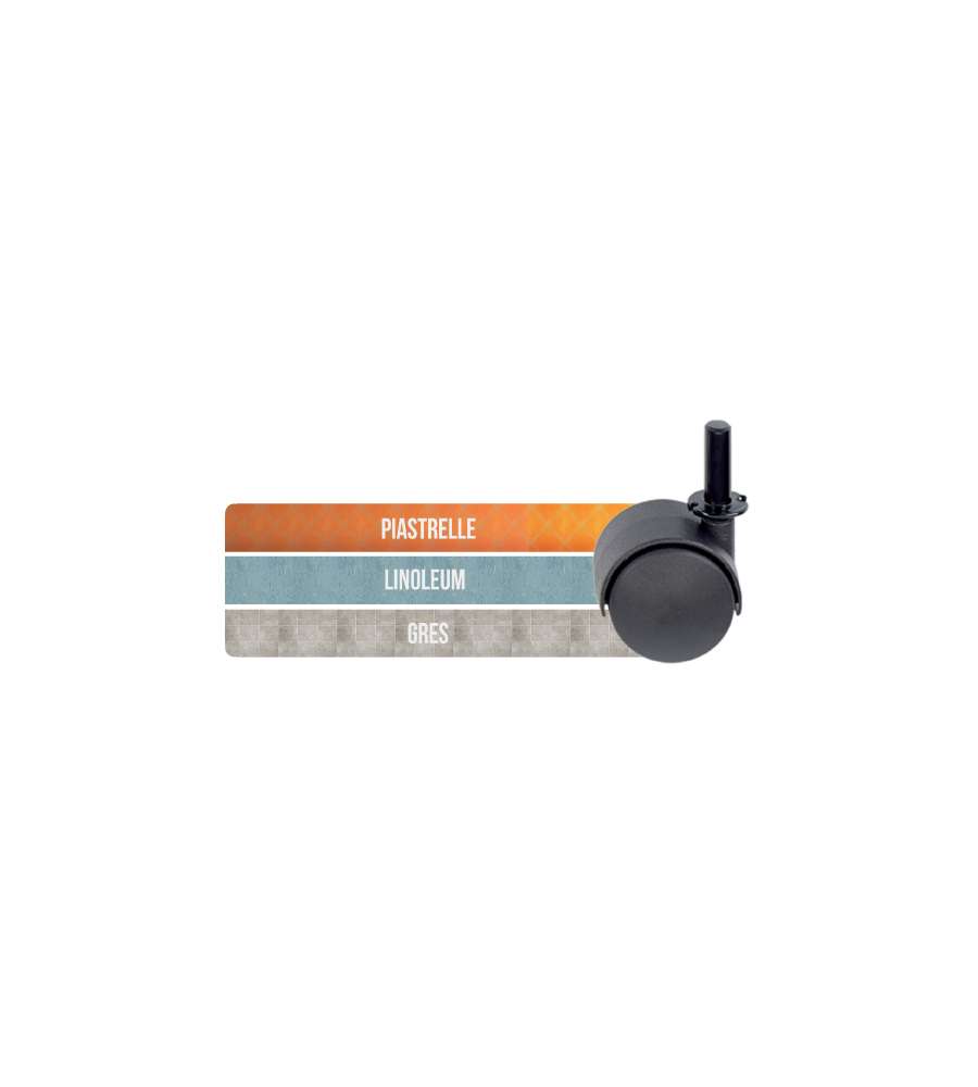 Ruota Nylon Nera Mm.31 Perno Bussola M10X30