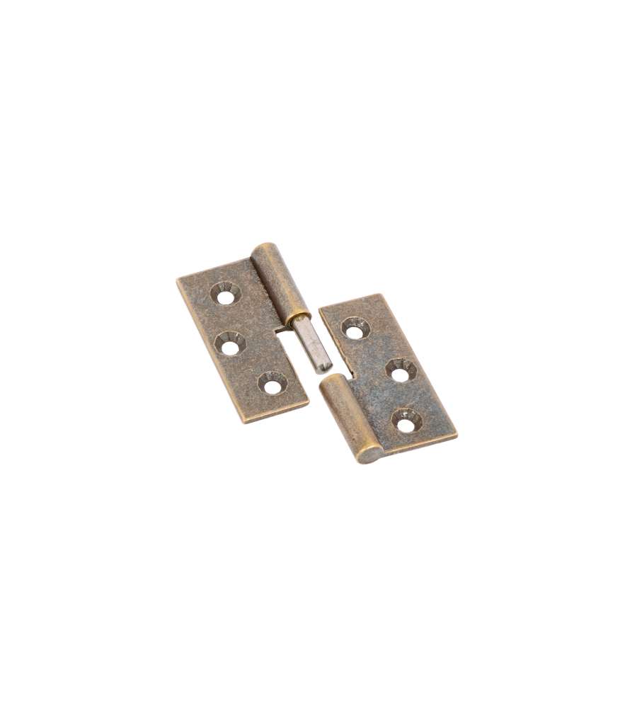 Cerniere Piane Lisce Ottone Bronzato Mm.50X40 Sinistra