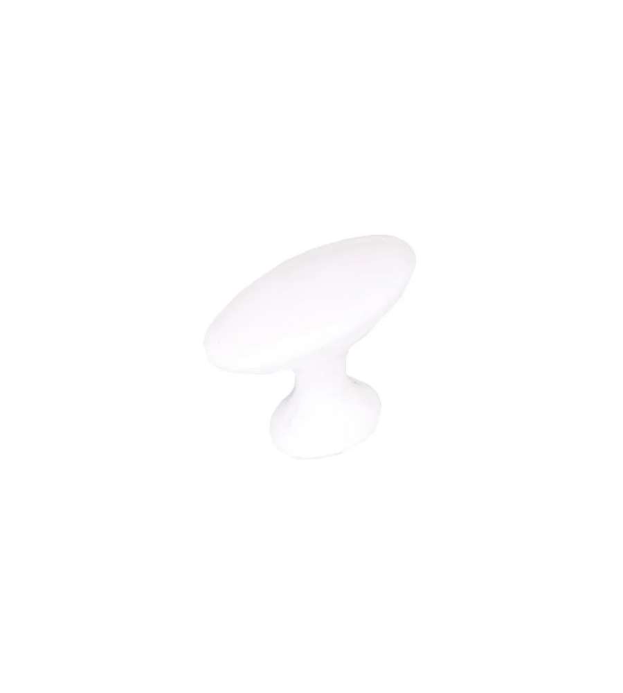 Pomolo Ovale Laccato Bianco Mm.20X33