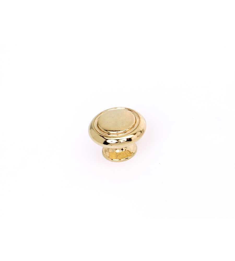 Pomolo rigato in metallo oro lucido 25 mm