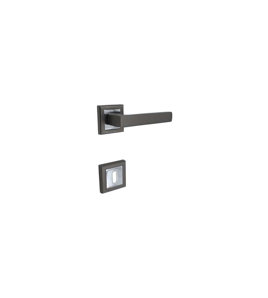 Maniglia Qstyle Con Rosette Patent Alluminio Antracite E Cromo