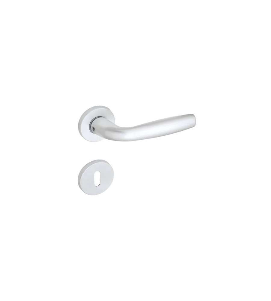 Maniglia Milena Alluminio Con Rosetta Patent Argento