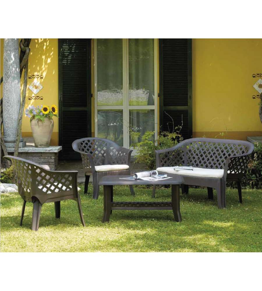 Ipae Progarden Salotto da esterno Veranda - Antracite - Completo di Cuscini