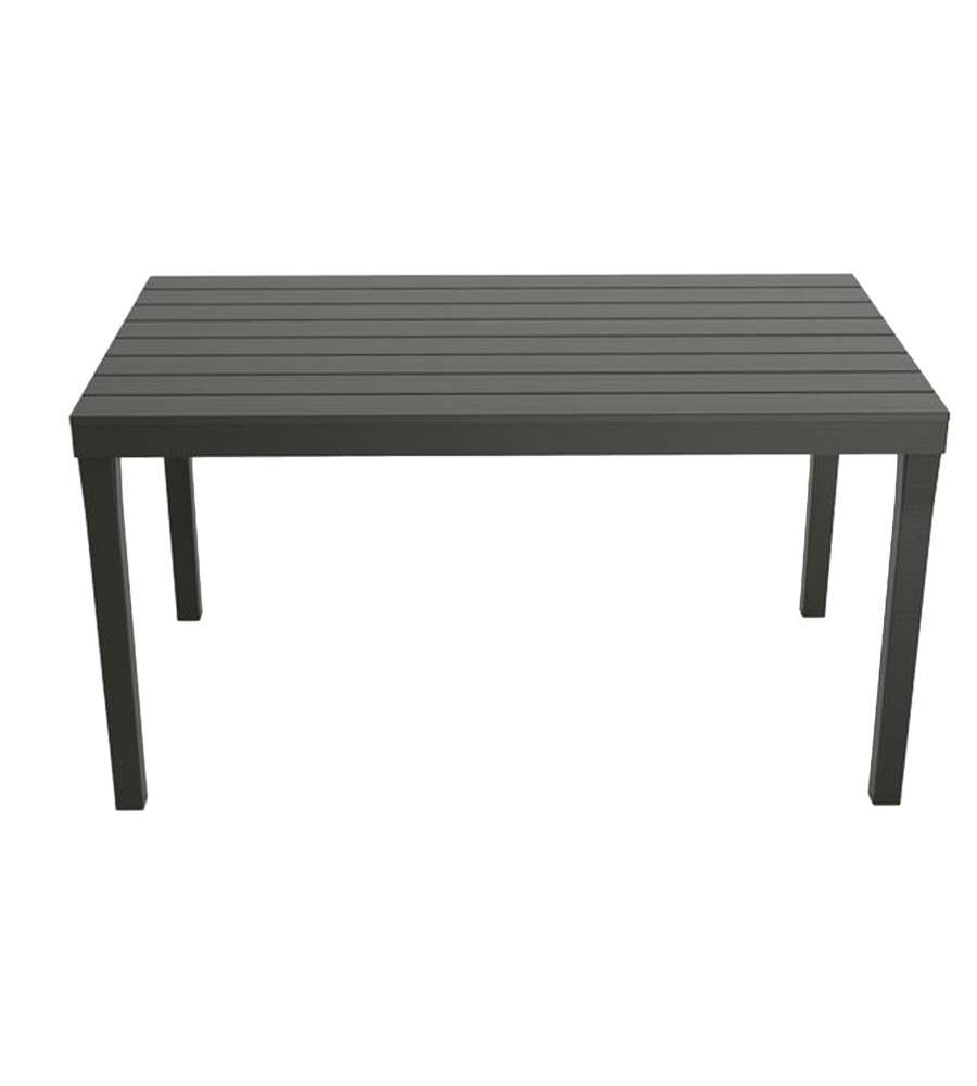 Tavolo Sumatra 138x80 cm Antracite - Design Moderno Effetto Doghe per Esterni e Giardino