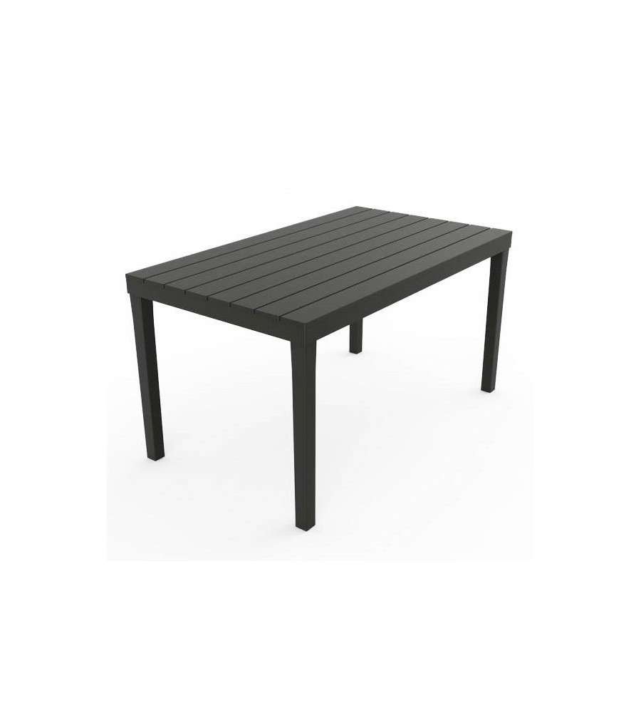 Tavolo Sumatra 138x80 cm Antracite - Design Moderno Effetto Doghe per Esterni e Giardino