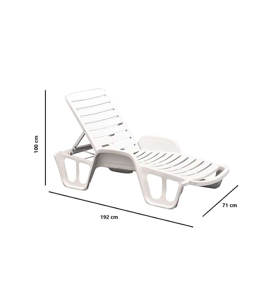 Ipae Progarden Lettino Pool - Effetto Rattan Antracite - 71x192x100 cm