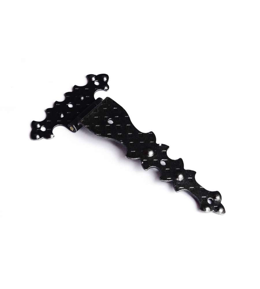 Cerniera zincata martellata collo alto 124x68 mm con viti