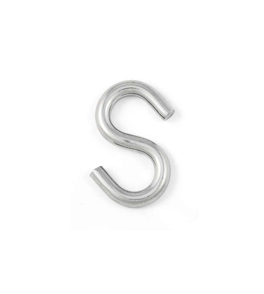 Gancio a S Diam. 5 mm. in acciaio Inox A4 - AISI 316 - 3 pz.