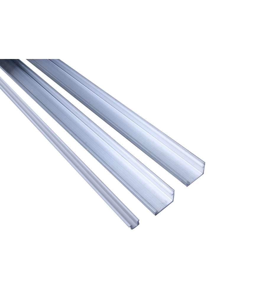 Binari per Ante Scorrevoli in Alluminio Argento - 2 mt