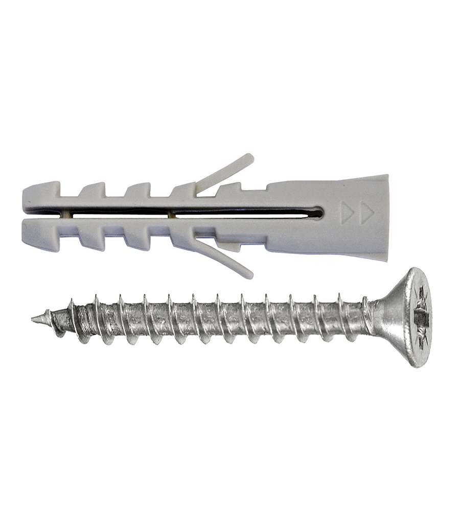 Tasselli universali nylon + viti T.P.S. - Diam. 8 x 40 - 100 pz.