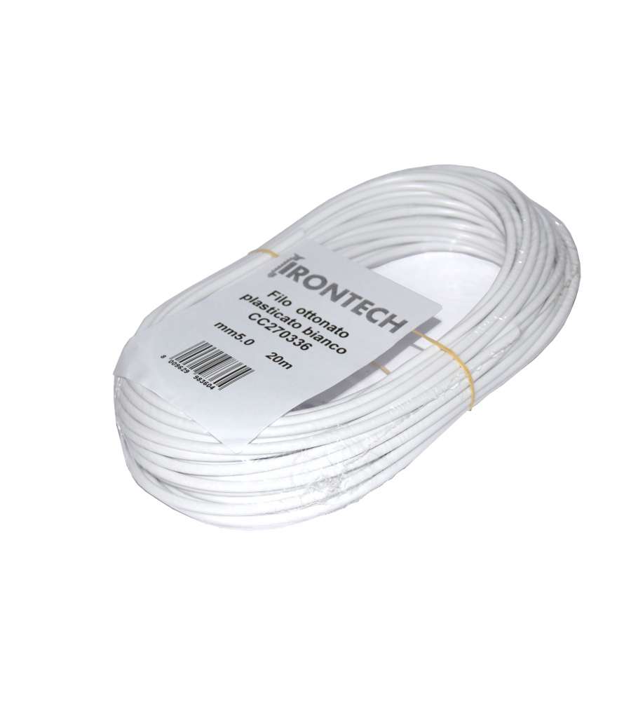 Masidef Stendibiancheria in Ottone Plastificato - Bianco - 20 mt