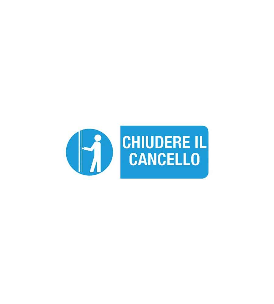 Cartello Chiudere il Cancello 31x14 cm in Polipropilene