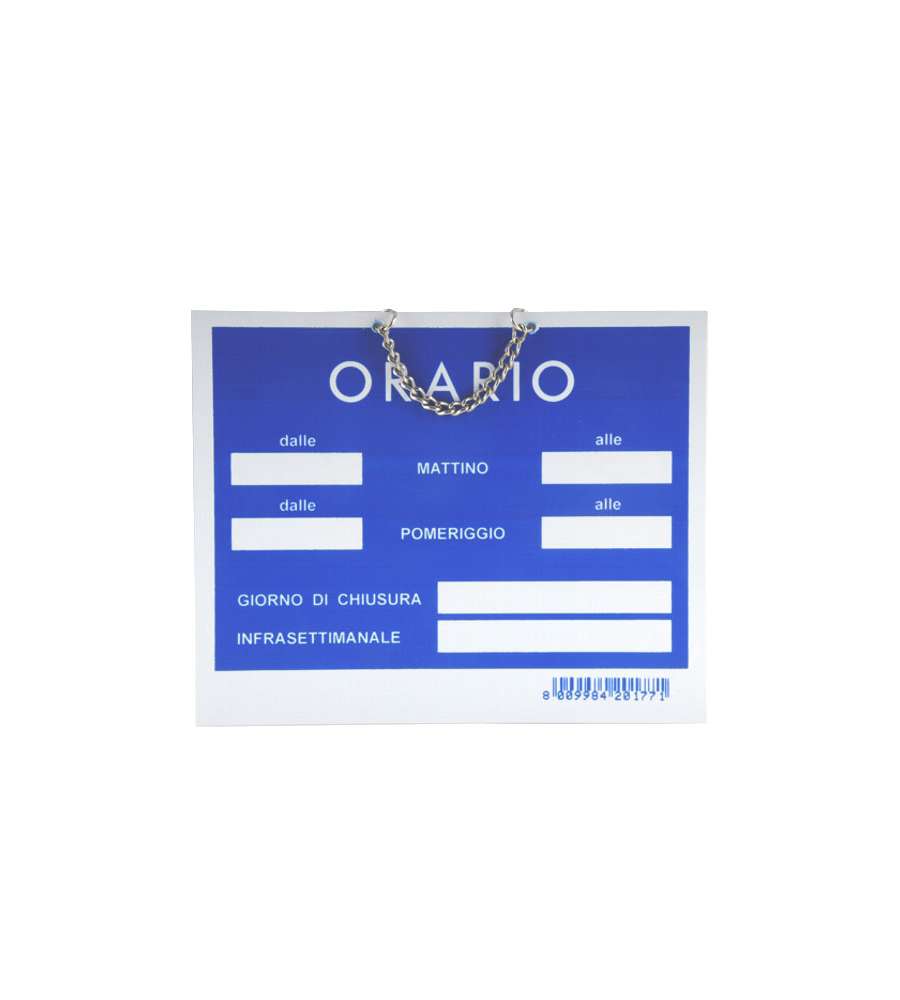 Cartello orario apertura Tempopol Blu cm 15x11