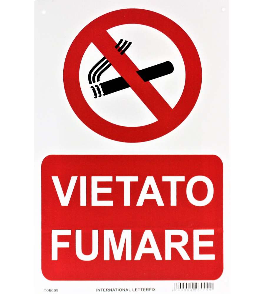 Cartello Vietato Fumare Letterfix 20x30 cm PVC