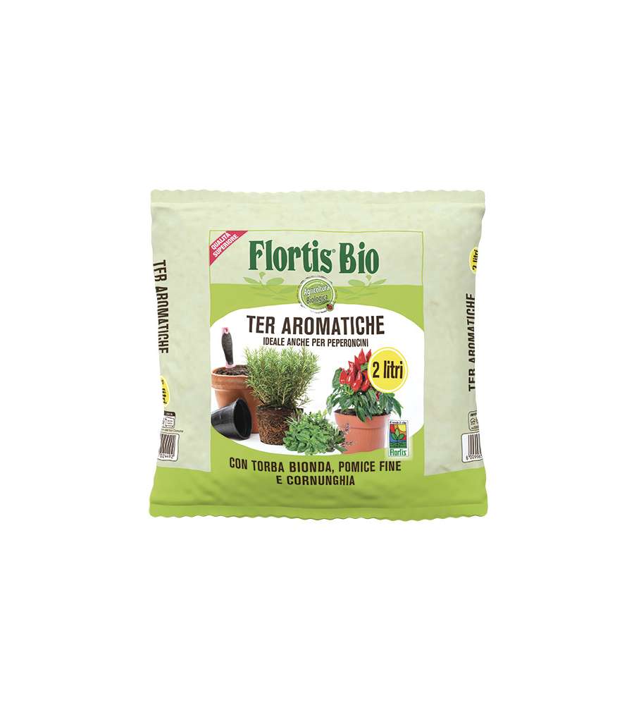 Flortis Terriccio Bio per Piante Aromatiche - 2 Litri
