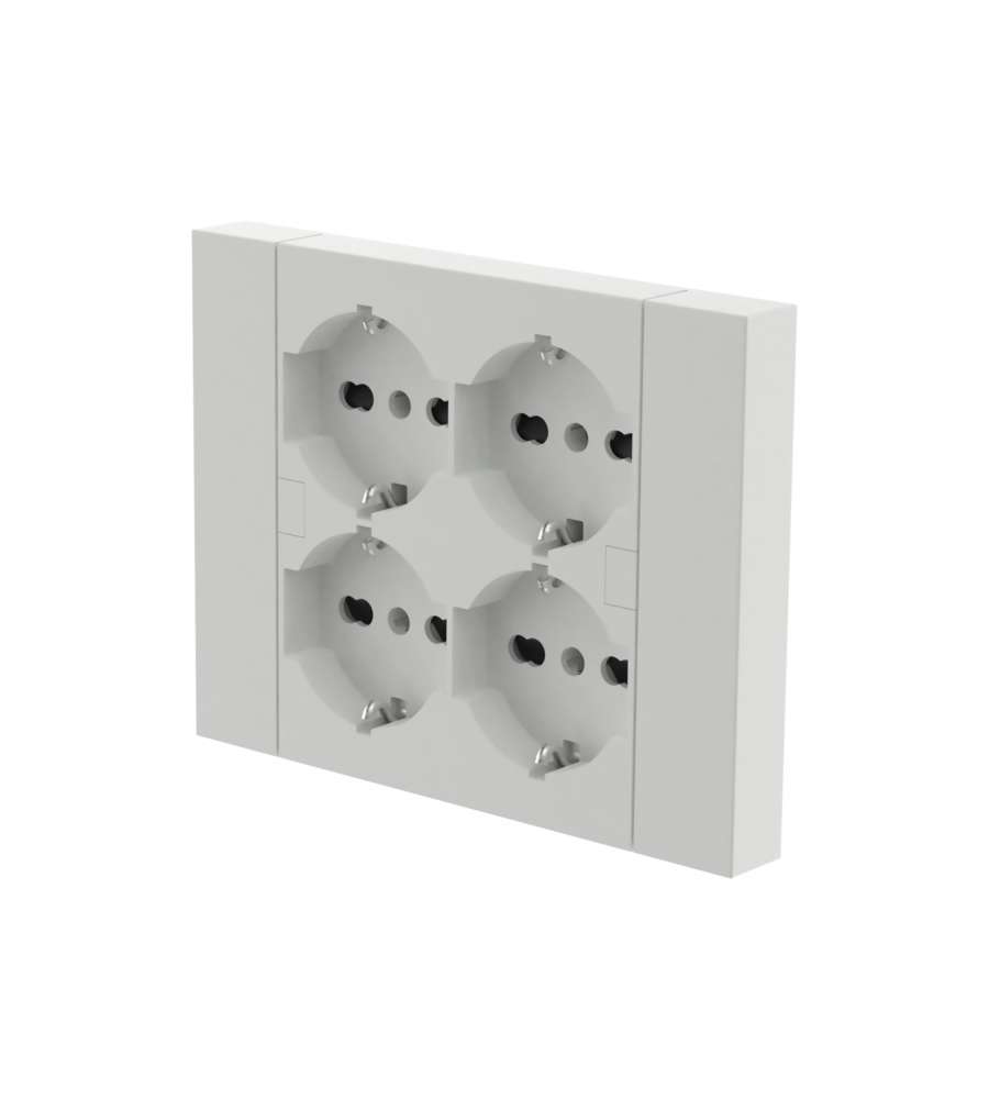Electraline Multipresa da incasso Quadra 4 prese Schuko P40 per scatole 3 moduli