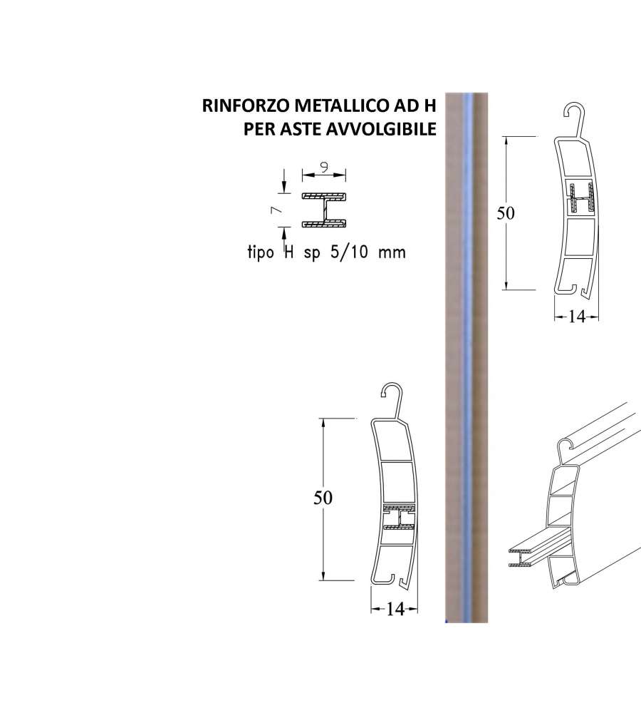 Rinforzo per aste in PVC