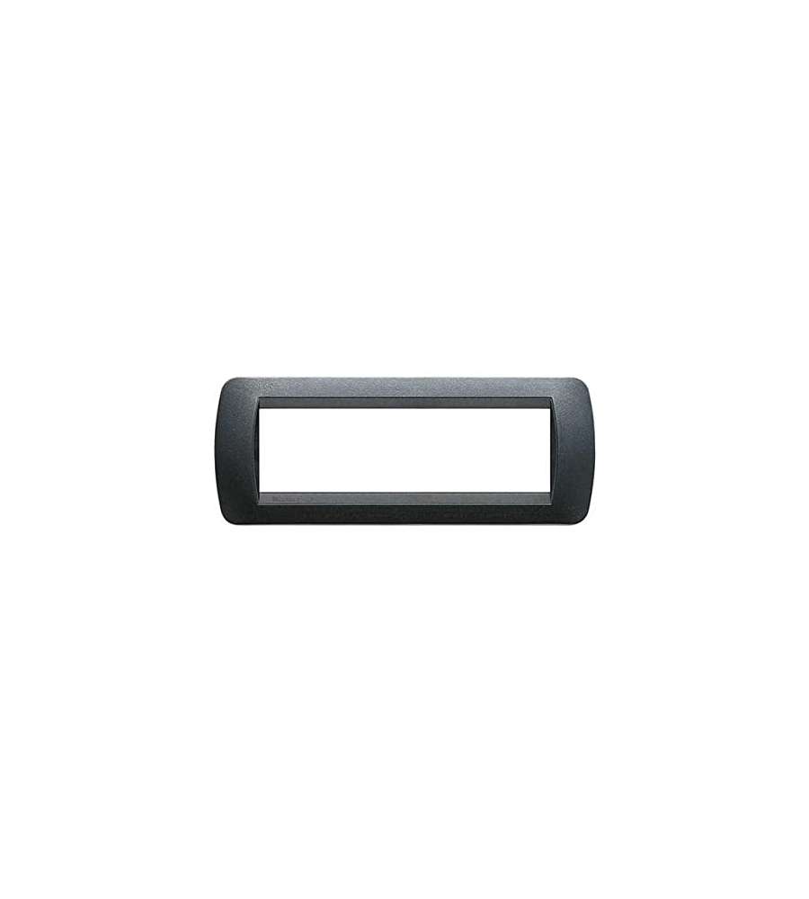 Bticino Living International - Placca 7P Plastica Acciaio Scuro
