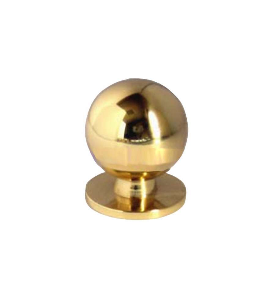 Pomolo Sfera Ghiera Ottone Lucido Mm 20