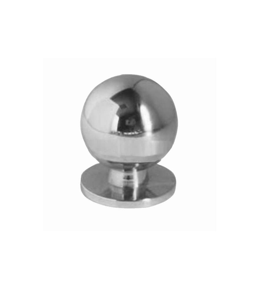 Pomolo Sfera Ghiera Ottone Cromato Mm 25