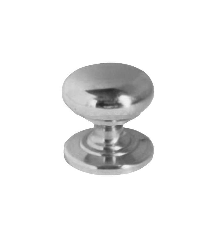 Pomolo Tondo Ghiera Ottone Cromato Mm 30
