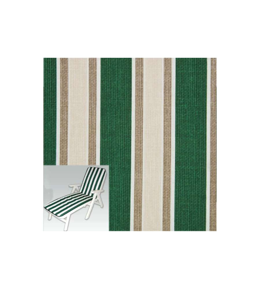 Xtra Cuscino Lettino - Multiriga Verde - 78+110x55x3 cm