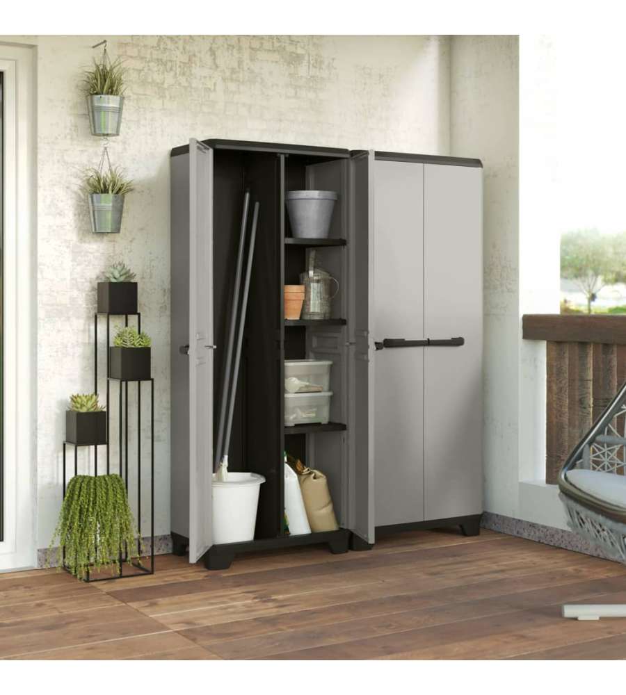 Keter Armadietto Multiuso Planet Grigio e Nero - Organizza il tuo spazio - 68x39x173 cm