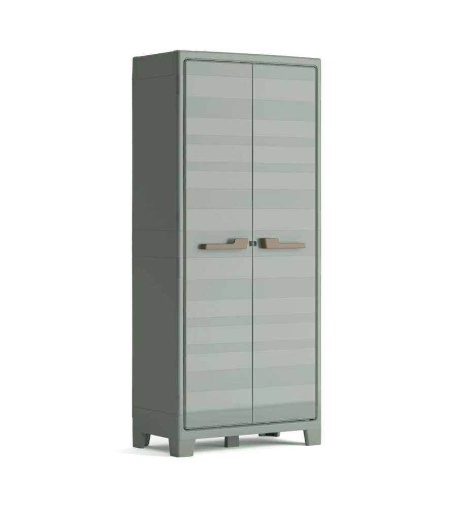 Keter Armadietto Esterno Planet Grigio Giada - 4 Ripiani Regolabili - 80x44x182 cm