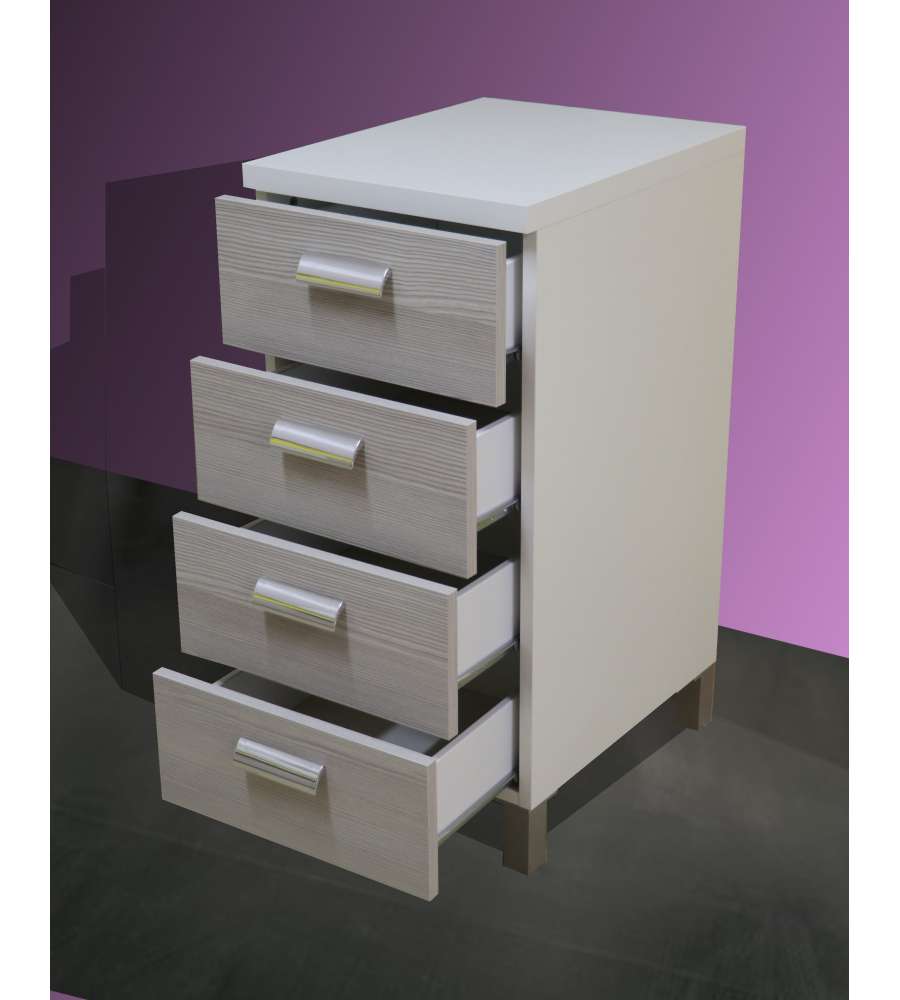 Base cucina da 40 cm con quattro cassetti olmo grigio