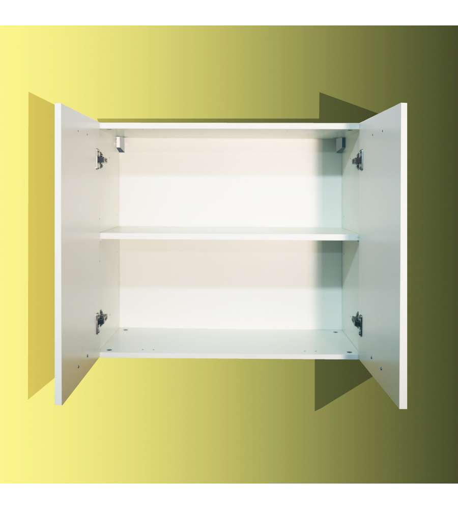 Pensile Cucina Bianco 80x35 cm con Maniglie Cromate - Design Moderno