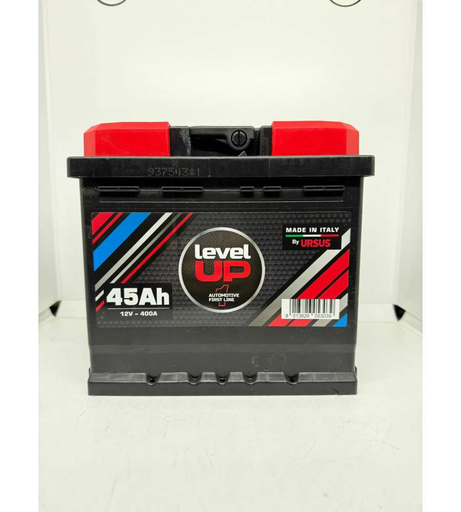 Level UP Batteria Auto 45Ah 12V 400A - Affidabile e Senza Manutenzione - Made in Italy