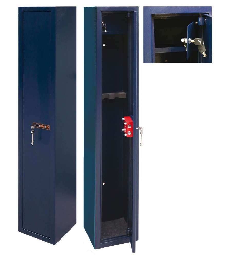 Brixo Armadio Portafucili 3 Posti Grigio 24x24x143 cm Sicurezza Armi