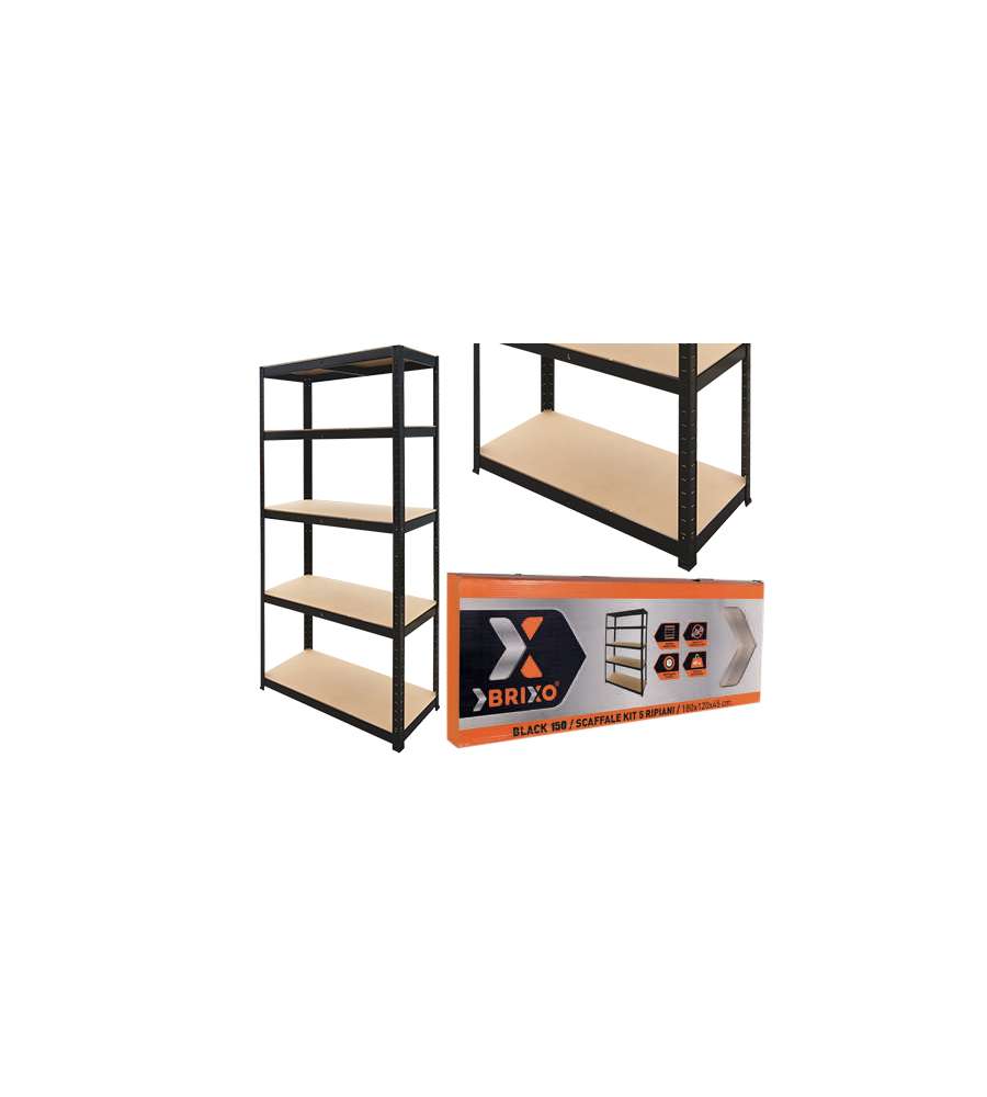Scaffali Kit 5P Brixo H.180 Black 150