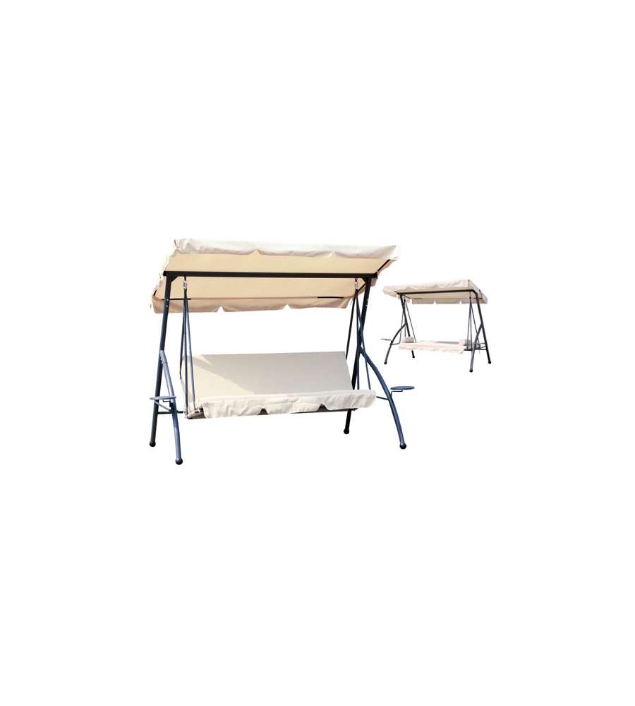 GDLC Dondolo 3 Posti  Hola - Reclinabile - Grigio e Beige