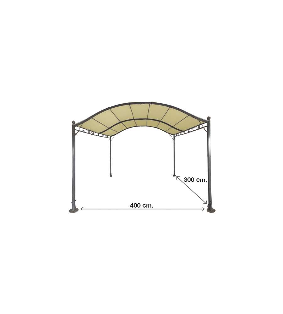 Gazebo Pergola Maxi in Acciaio e Poliestere - 3x4m