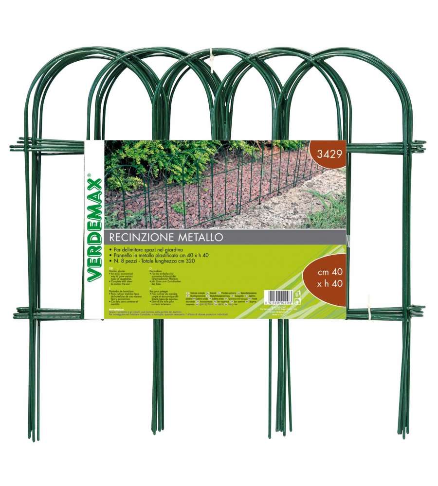 Recinzione in Acciaio Plastificato per Aiuole - Verde - 40x40 cm