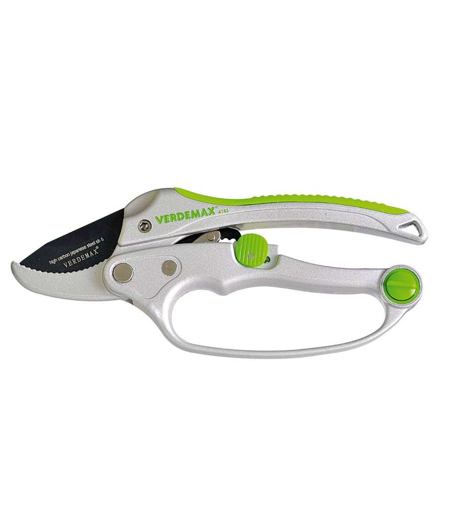 Forbice da Potatura a Cricchetto Verdemax - Leggera e Resistente, 20 cm
