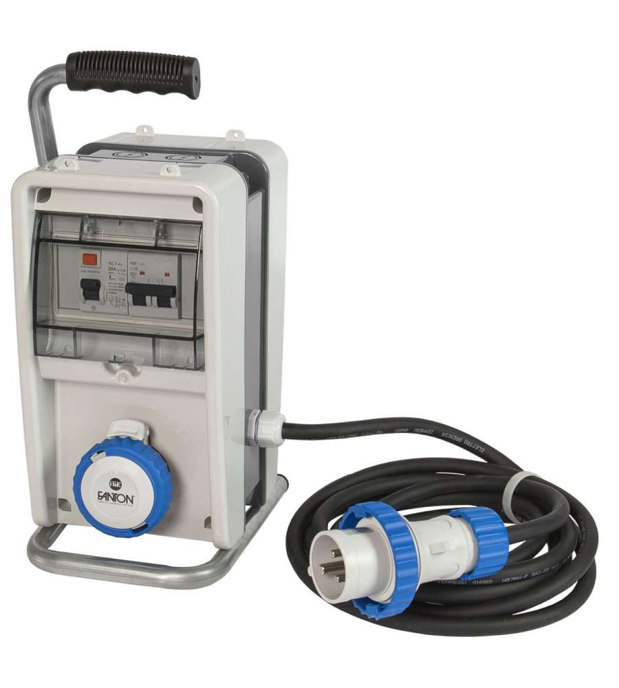 Quadro EOLO ASC IP65 3 prese CEE 2 protezioni con cavo e supporto 3 kw