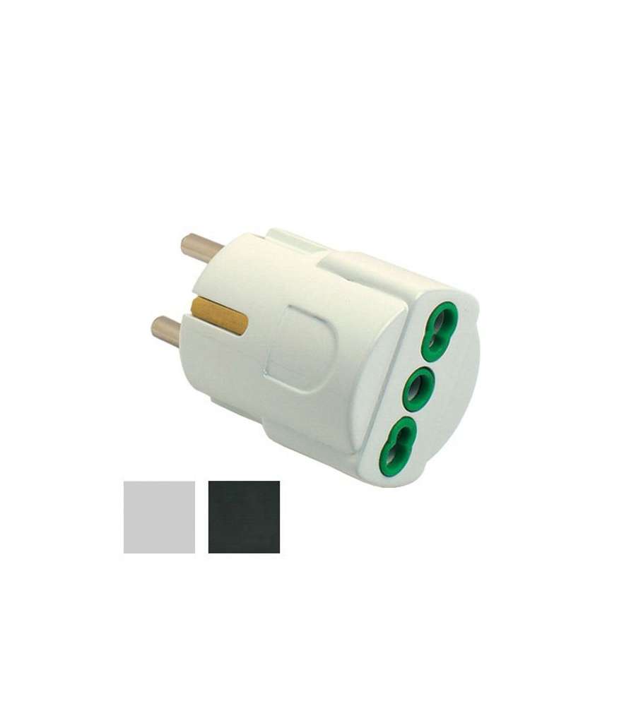 Adattatore Schuko 10/16A+T Bianco        81090 Fme
