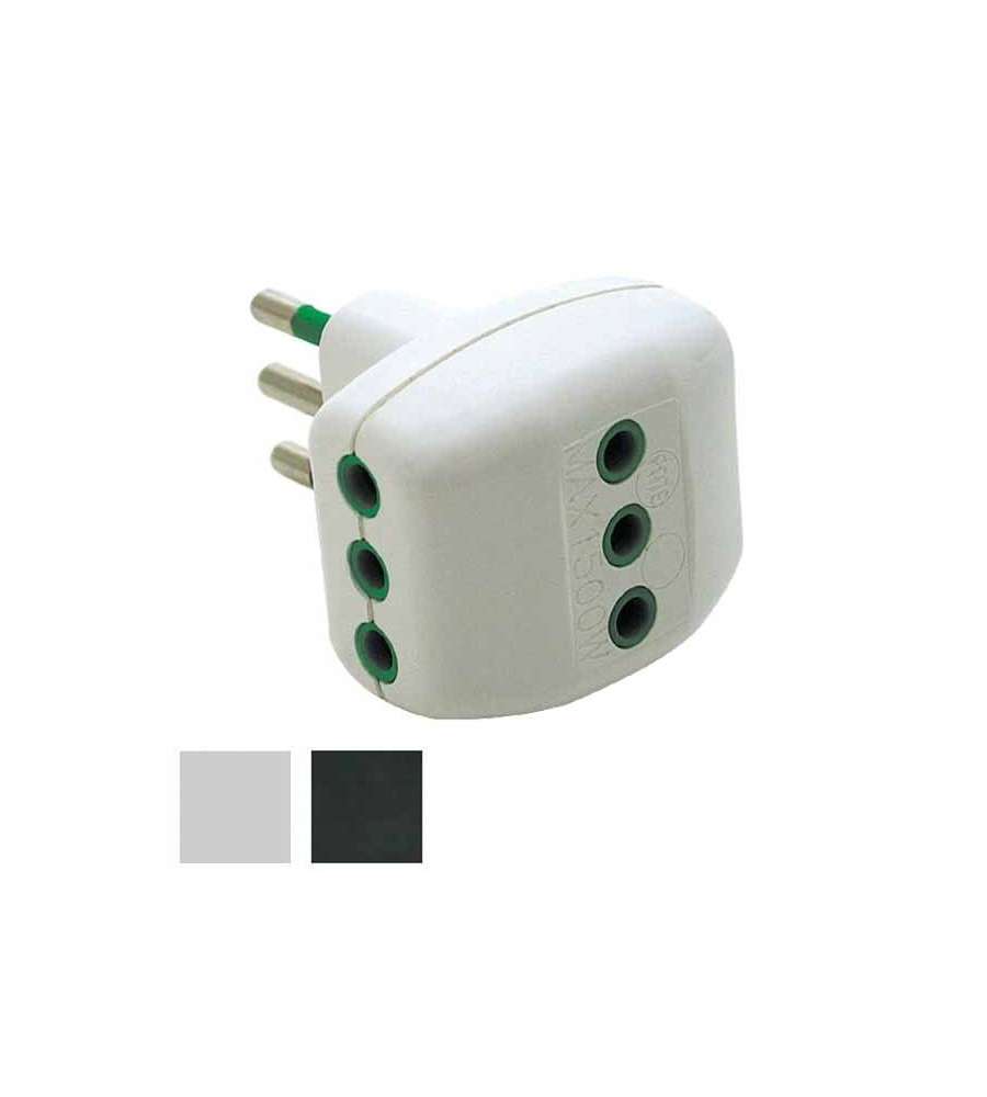 Adattatore Triplo 10A+T Bianco           82200 Fme