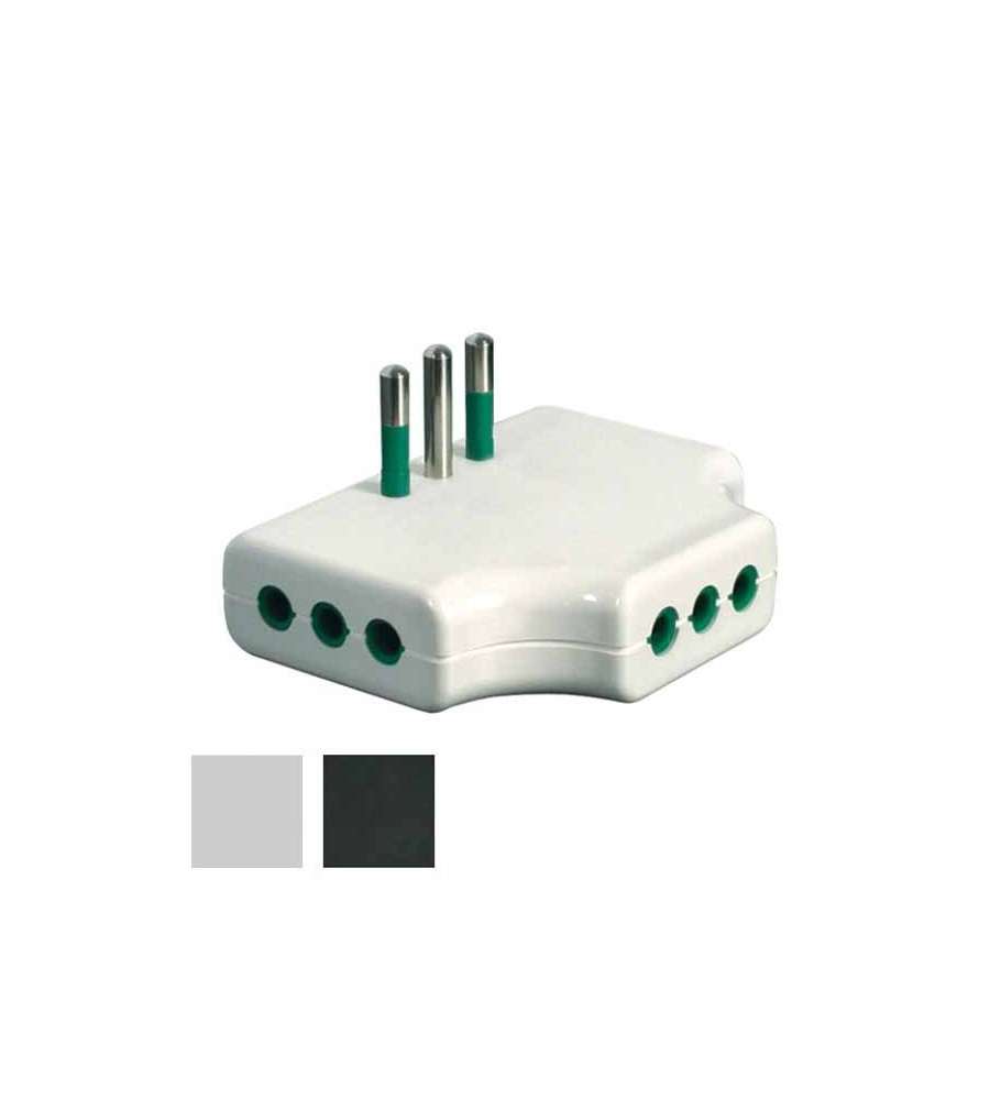 Adattatore Triplo Piatto 10A+T Bianco    82250 Fme