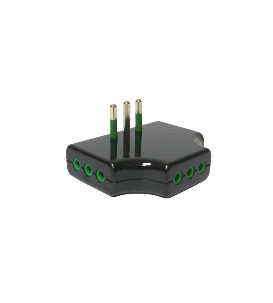 Adattatore Triplo Piatto 10A+T Nero      82251 Fme