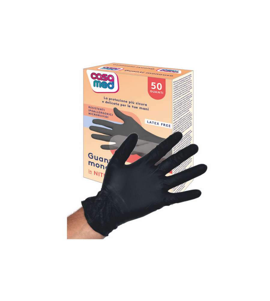 Guanti Nitrile Casamed Powder Free Neri Pz 50 M/L