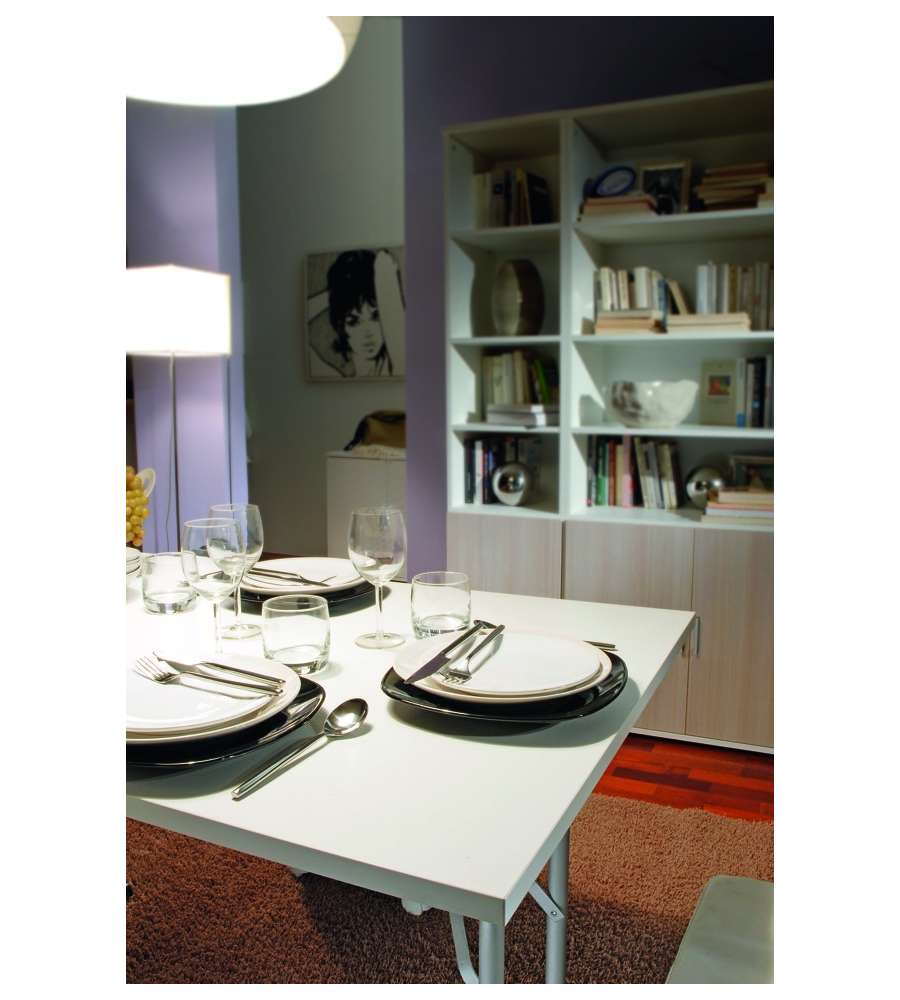 Tavolo con gambe pieghevoli Bianco