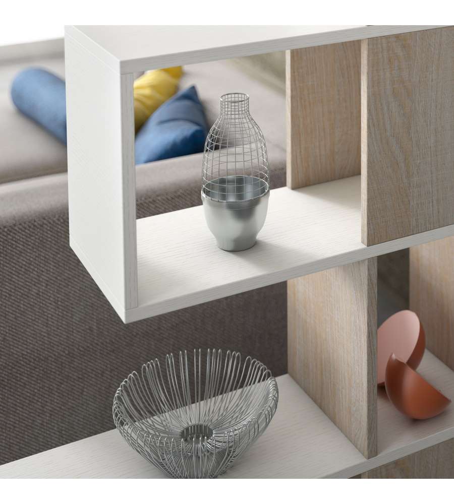 Libreria moderna 5 ripiani Bianco Rovere