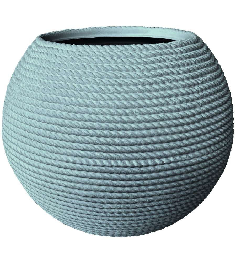 Vasi Sfera Bali 40 cm Colore Polvere - Vaso decorativo Effetto Corda
