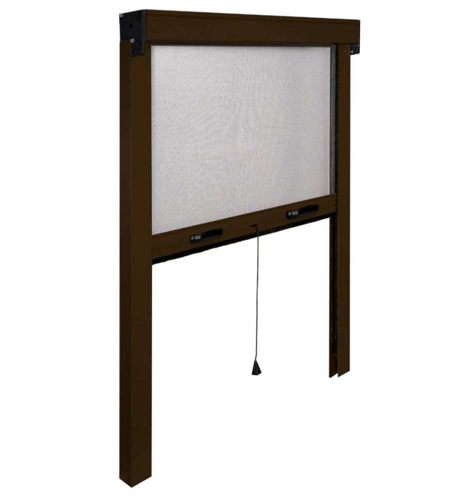 Zanzariera Verticale in Alluminio Marrone - 160 x 170 cm