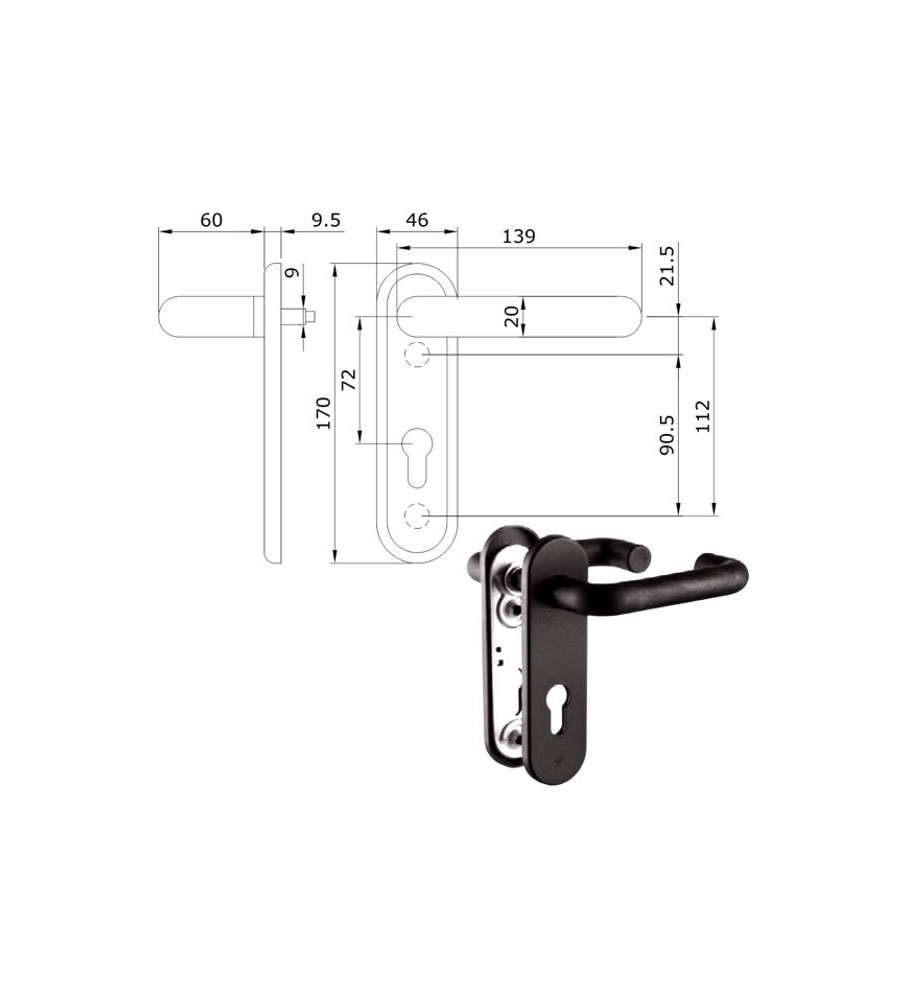 Maniglia Serr.Tagliafuoco Pz 2 032415 Iseo